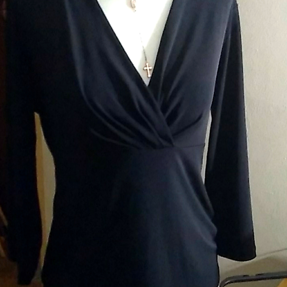 Petite black dress blouse